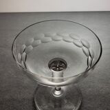Set of 7 blown glass champagne glasses