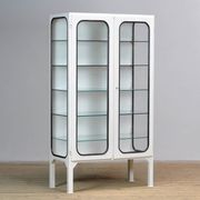 Vintage iron and glass medical cabinet, 1970s