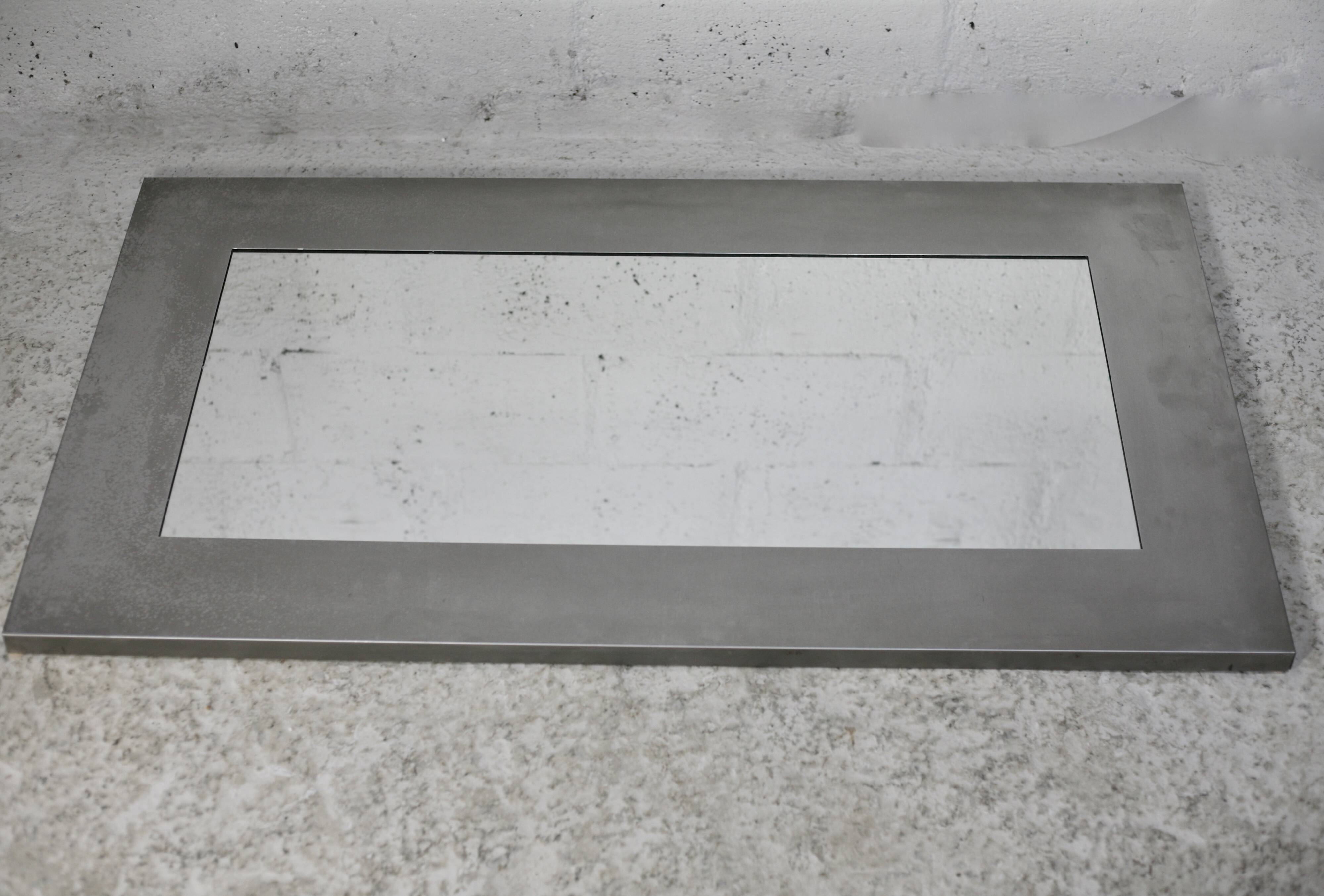 Large steel mirror from the 70s