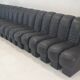 De Sede DS-600 "Non Stop" Snake Shaped Modular Sofa in Full Black Leather