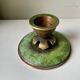 Scandinavian ART DECO candle holder in Bronze with verdigris patina
