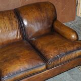 Howard & Son leather canapé, restored vintage, 3-seater