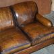 Howard & Son leather canapé, restored vintage, 3-seater