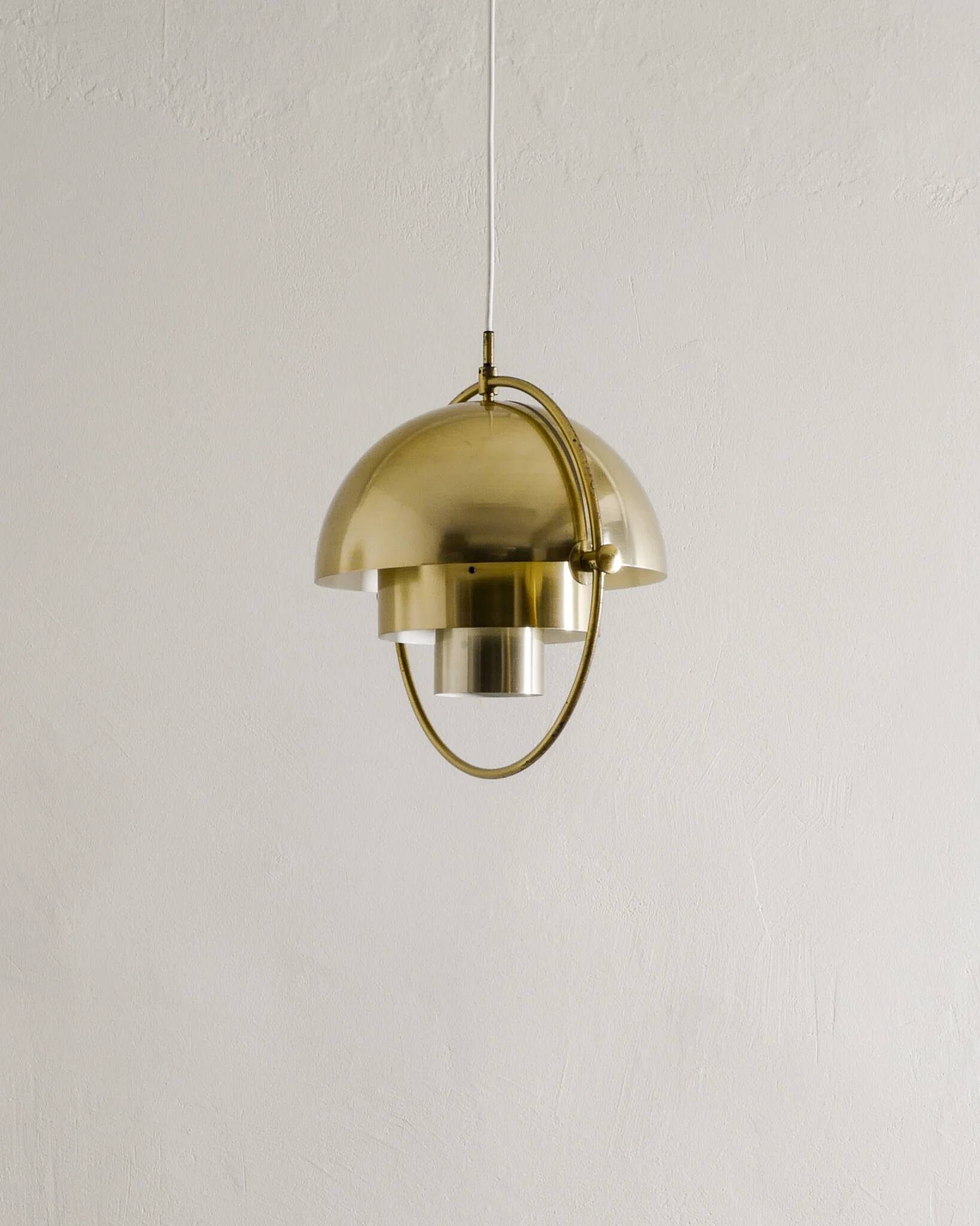 Vintage Danish Mid Century Louis Weisdorf "Multi Lite" Brass Pendant, 1960s