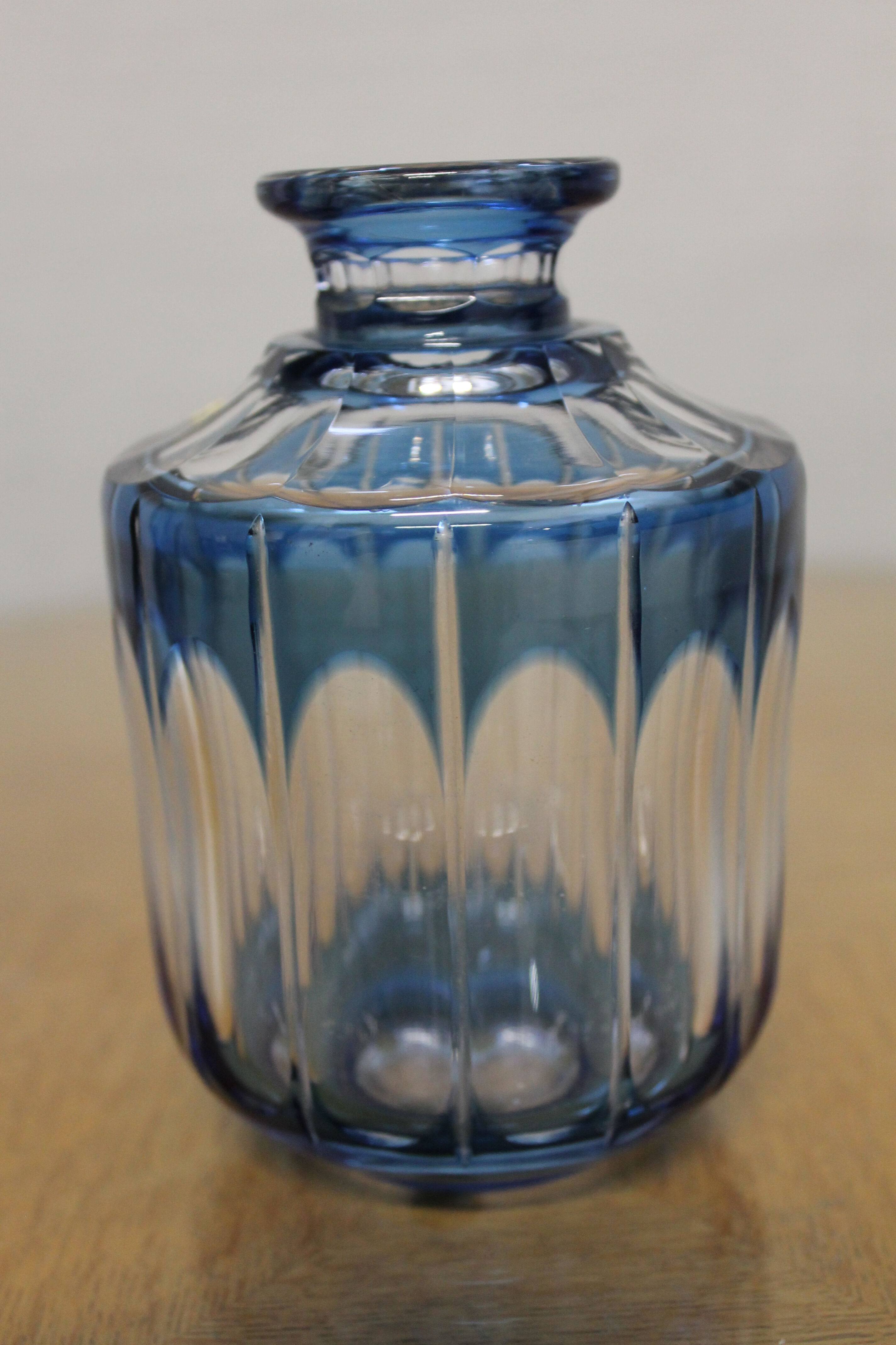 Val Saint-Lambert crystal blue flask