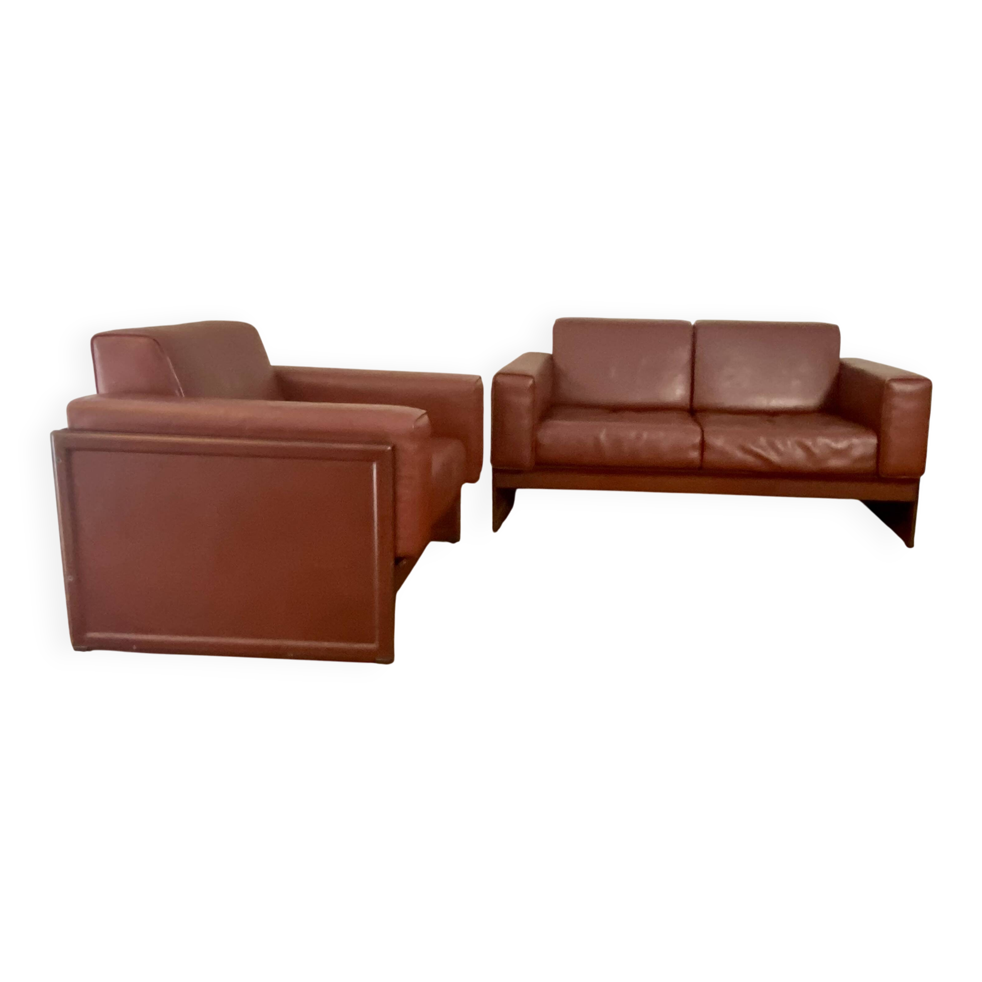 Korium km 3/1 2-seater sofa and armchair set by Tito Agnoli for Ma