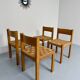 4 chaises bois et corde design Robert et Trix Haussmann  Dietiker vintage
