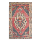 4x7 Navy Blue & Red Vintage Persian Rug, 136x224Cm