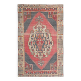 4x7 Navy Blue & Red Vintage Persian Rug, 136x224Cm