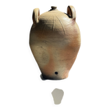 Very large beige jar with 2 handles H49