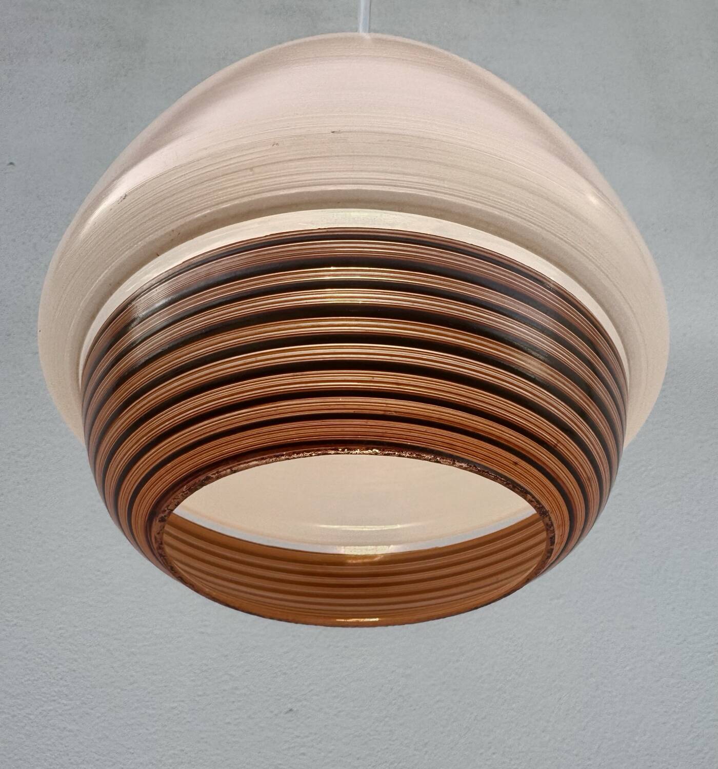 Scandinavian-style glass pendant light from the 1960s