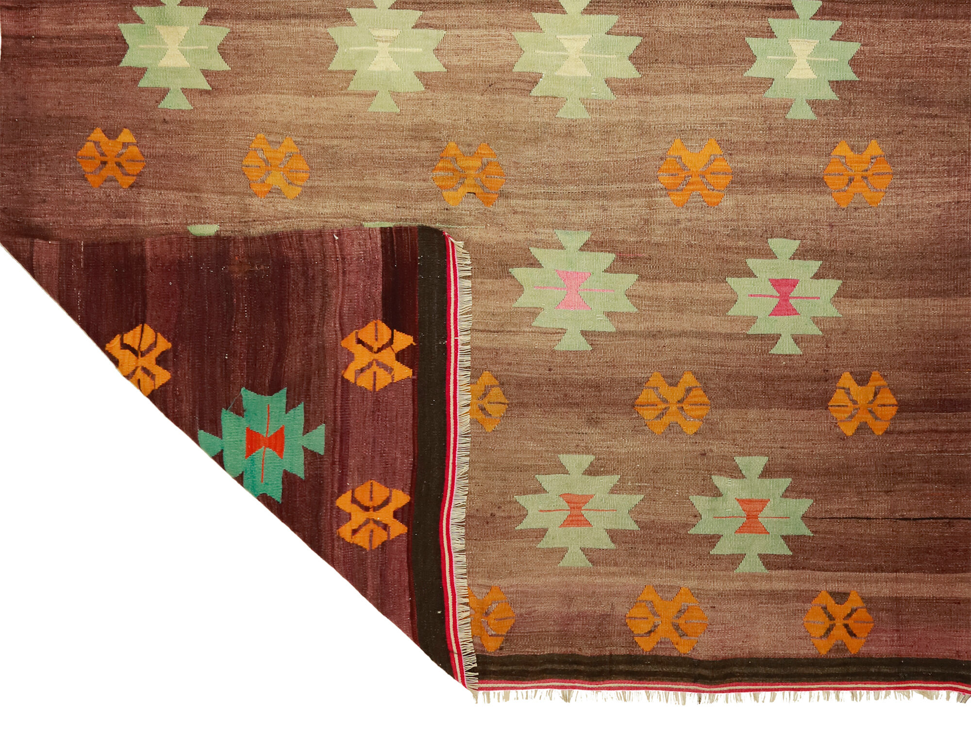 Anatolian handmade kilim rug 290 cm x 211 cm