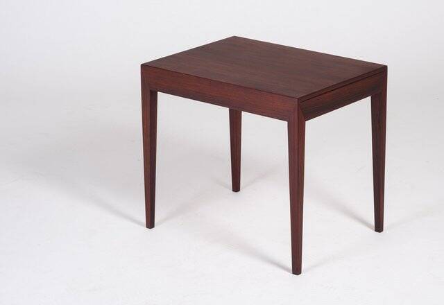 Side Table with Drawer in Rosewood by Severin Hansen for Haslev Møbelsnedkeri, 1950s
