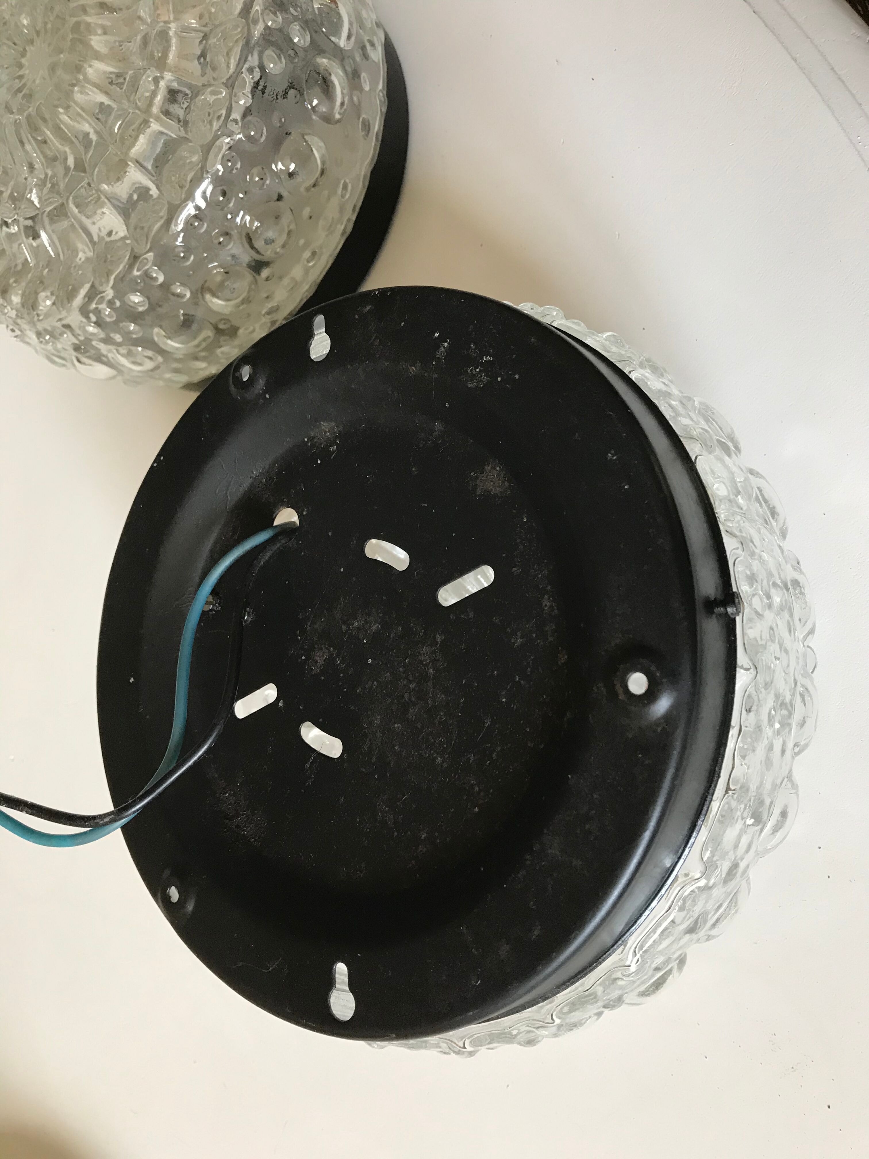 Glass ceiling light circa 1960