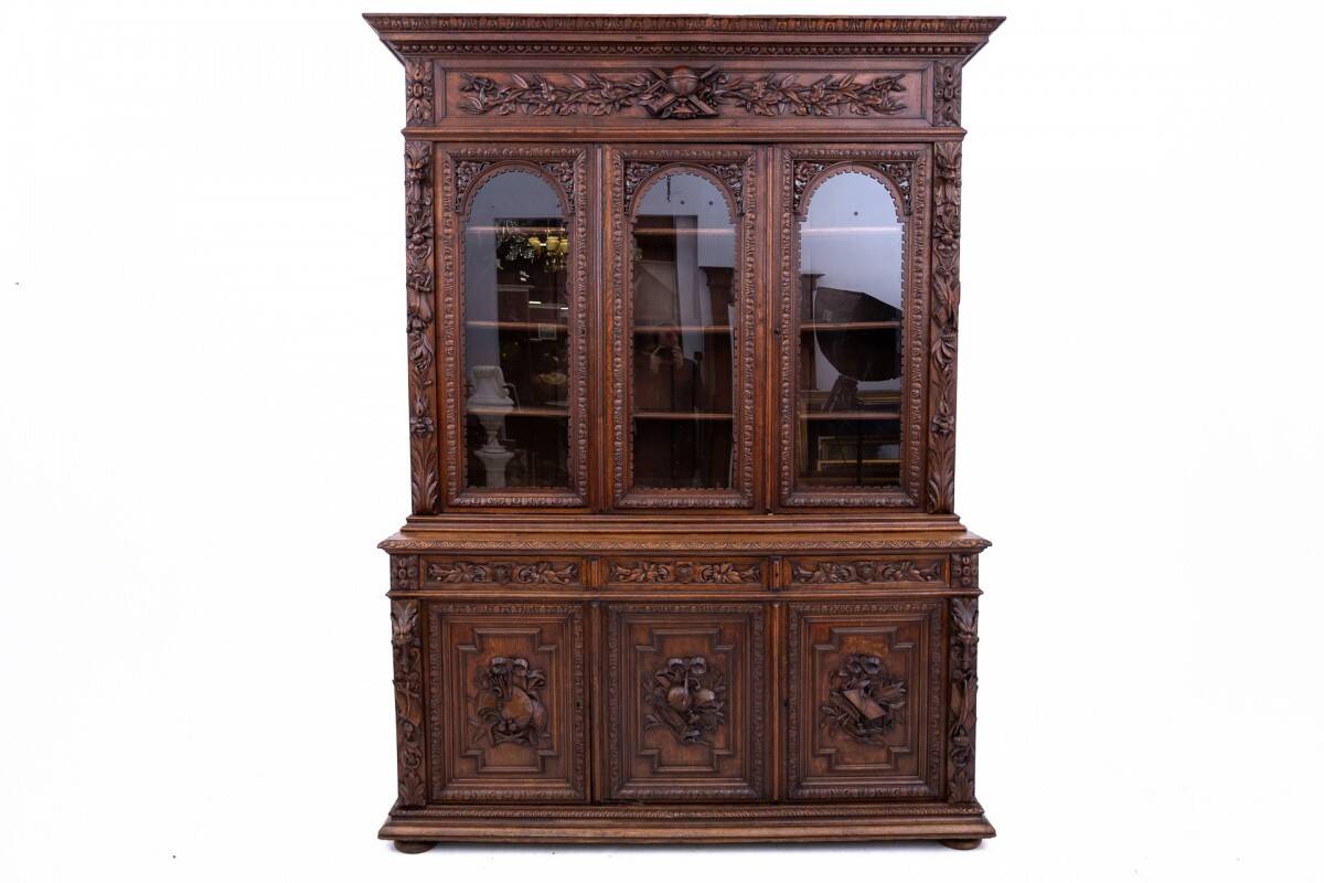 Carved library/sideboard, France, circa 1880.
