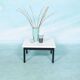 80s Memphis style coffee table, black and white side table.