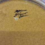 St Clément plates in French slip, orange and red decor Vintage