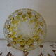 Glass pocket yellow trinket bowl