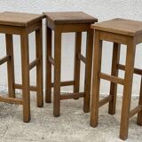 Set of 3 vintage 1960s brutalist bar stools