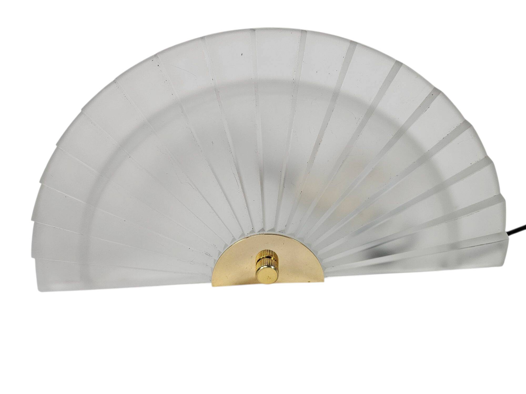 Happy Light - 'Waaier' - wandlamp - geperst glas - metaal - 90's