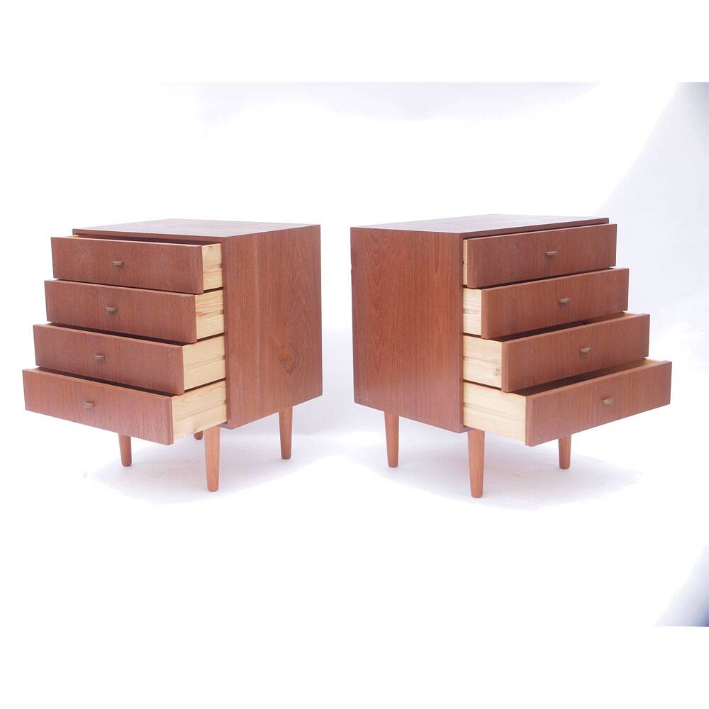 Paire de commodes chevets scandinave danois vintage