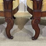 Pair of 19th century mahogany armchairs with crossbars