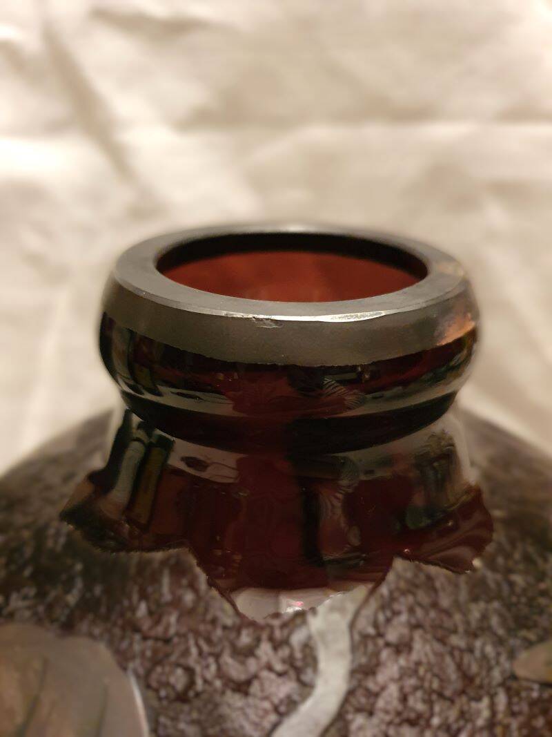 Large art deco ball vase signed d'argyl