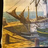 Fishing boats - painting on canvas board