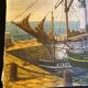 Fishing boats - painting on canvas board