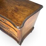 Italian art deco burl walnut chest of drawers, 1940s/50s