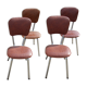 Suite of 4 skai and chrome chairs (total 5 chairs)
