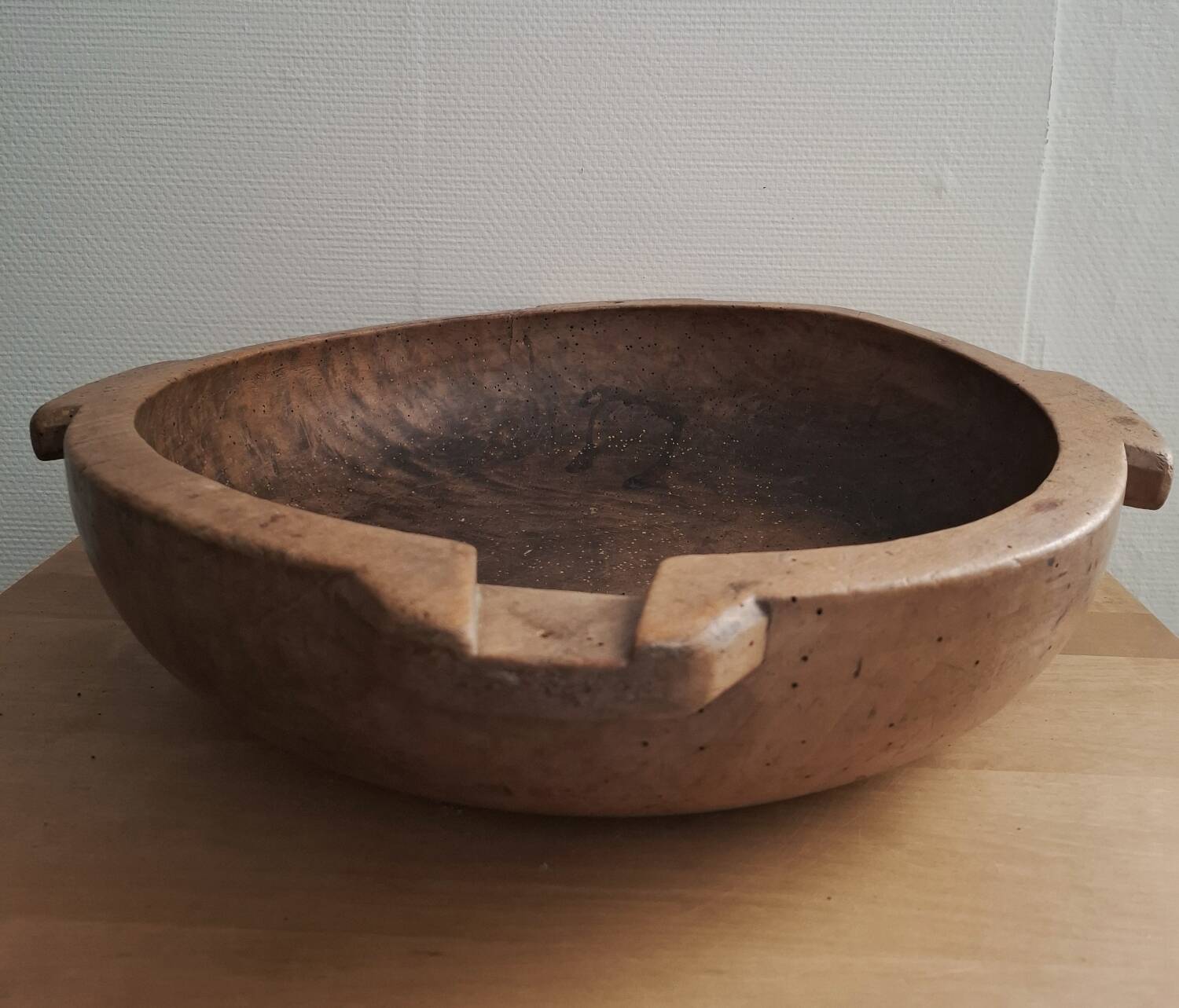 Large antique wooden bowl