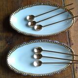 6 golden cocktail spoons
