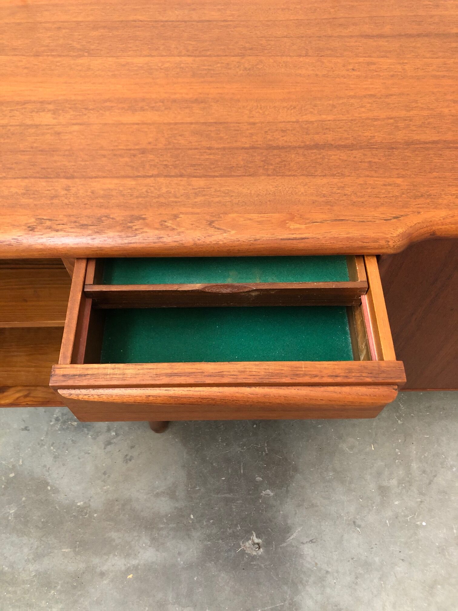 Teak enfilade stamped "TV furniture Paris"