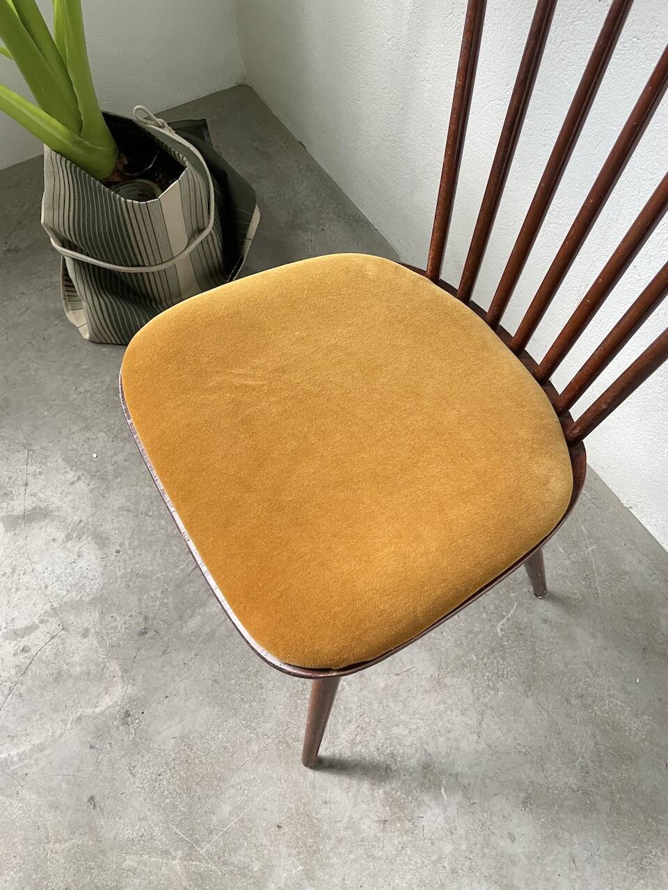 Baumann “Minuet” chair with yellow seat