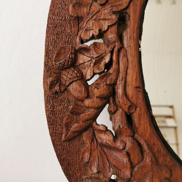 Carved wooden country mirror  35x45cm