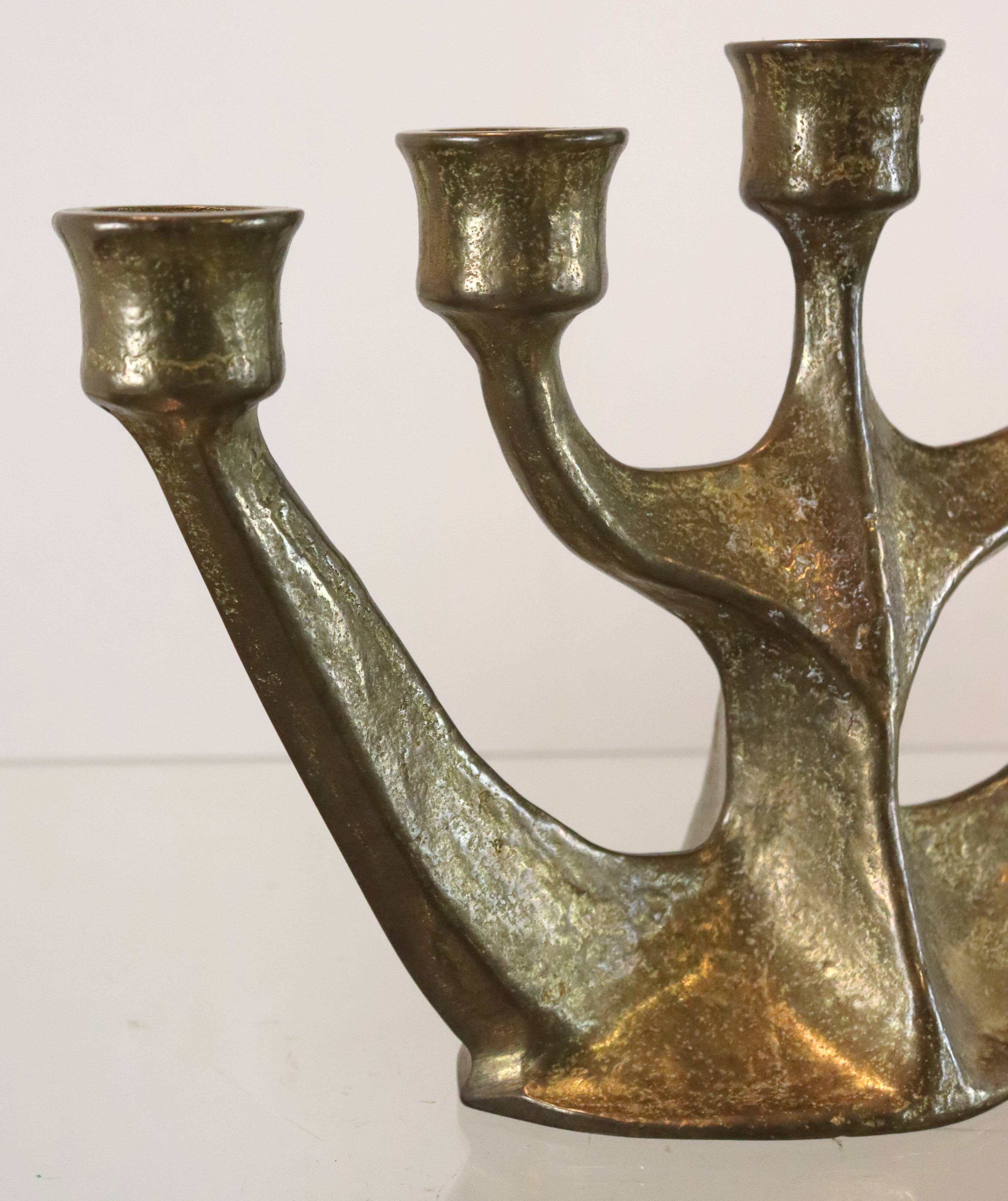 Brass brutalist candlestick from Horst Dalbeck