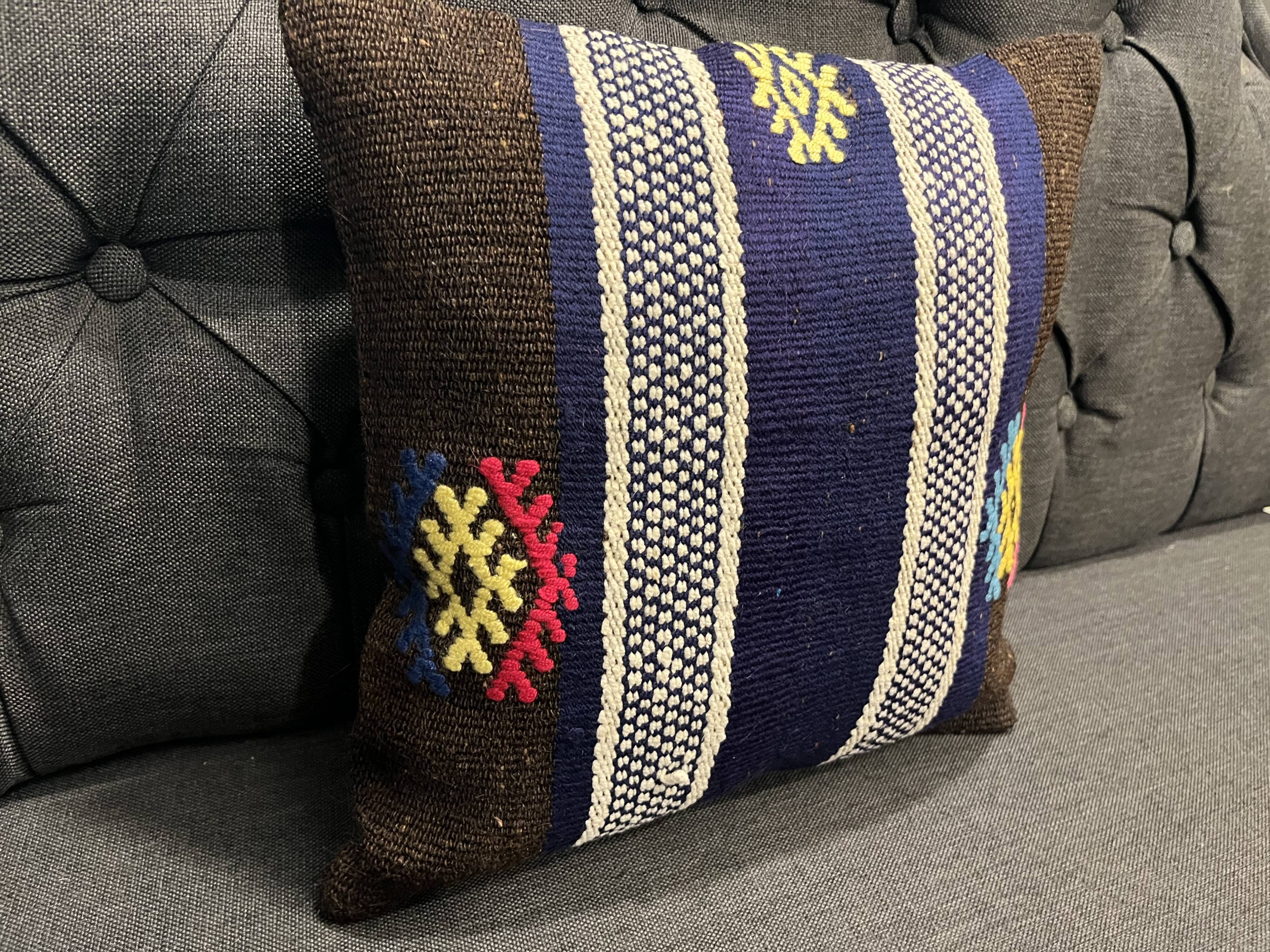 Black Wool Cushion Cover
