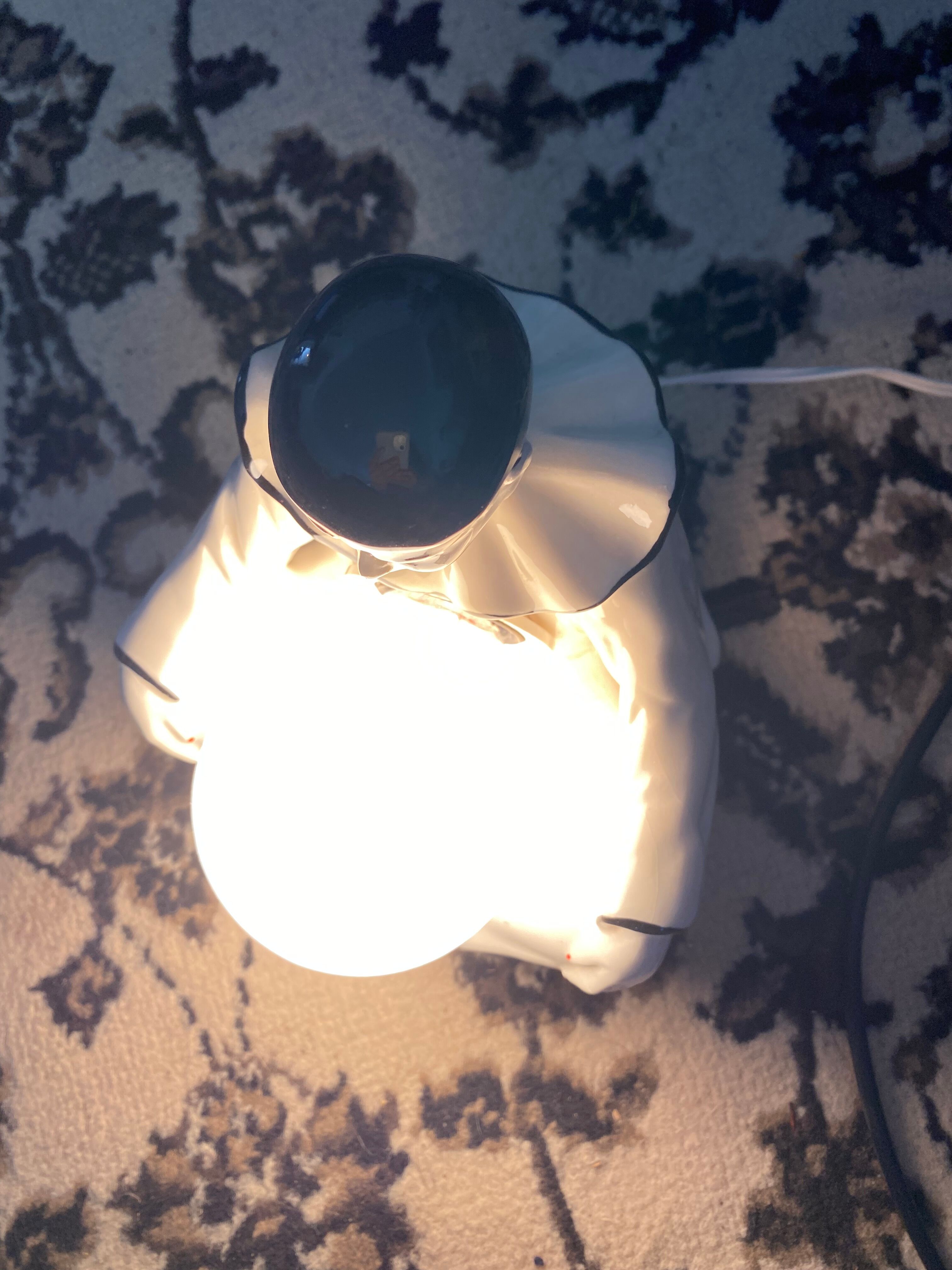 Pierrot lamp and its illuminating moon Vintage 1980