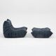 Fauteuil Togo et pouf en velours côtelé gris par Michel Ducaroy pour Ligne Roset, 1973