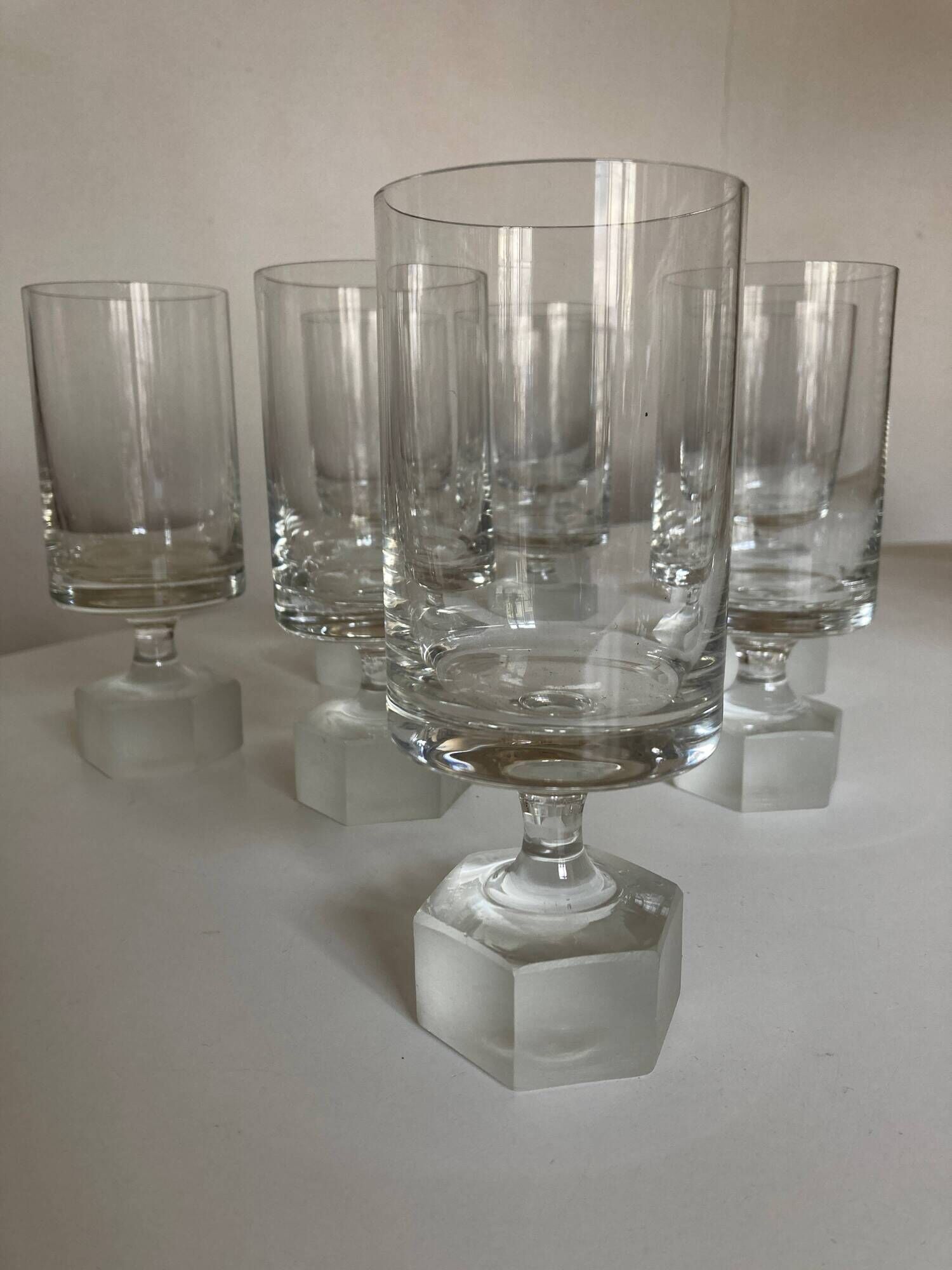 Set of 8 Scandinavian crystal tumbler glasses