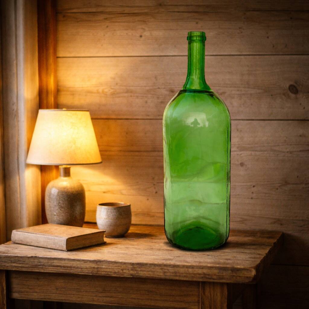 Large antique green glass bottle – early 20th century