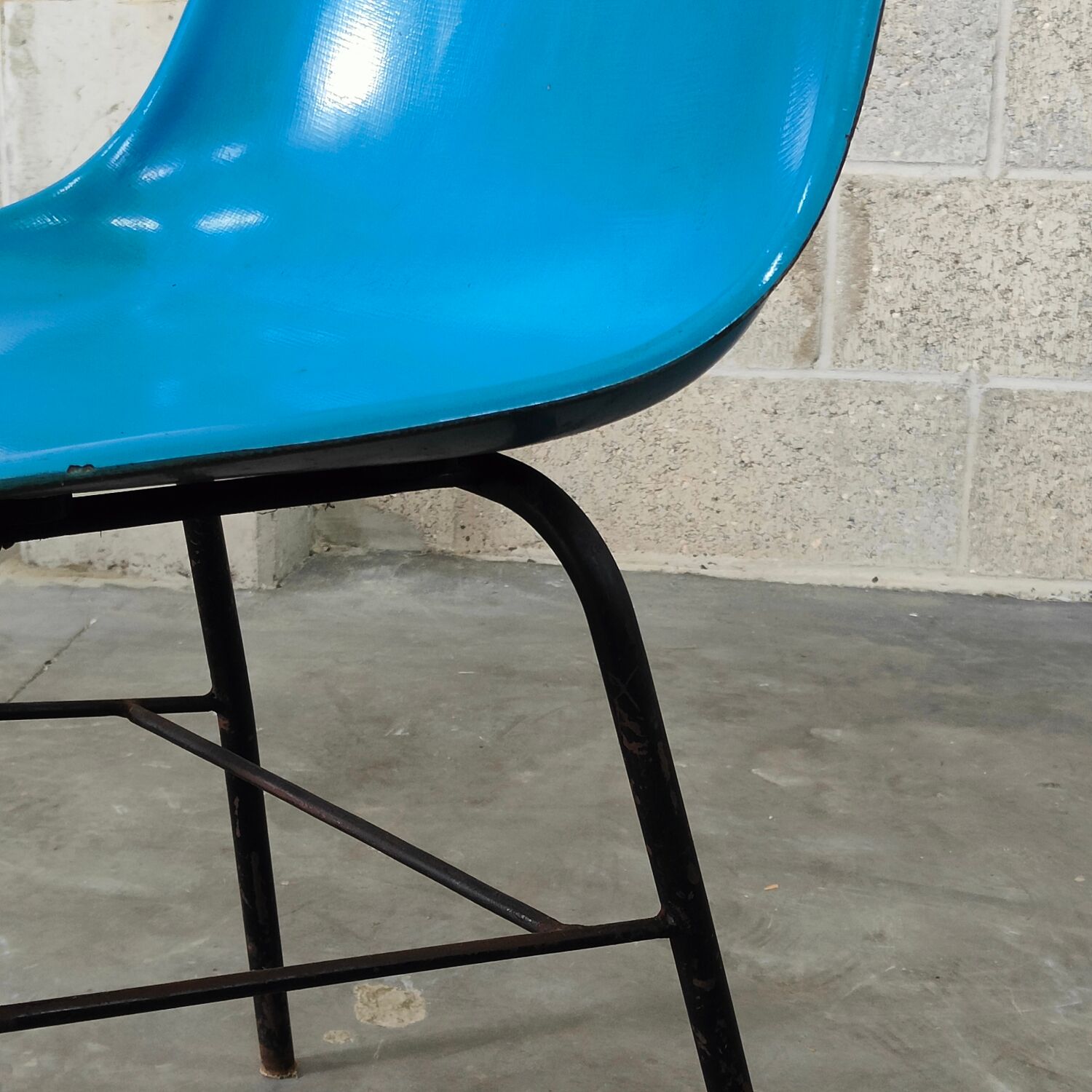 Blue fiber chair by Miroslav Navratil for Vertex 1960