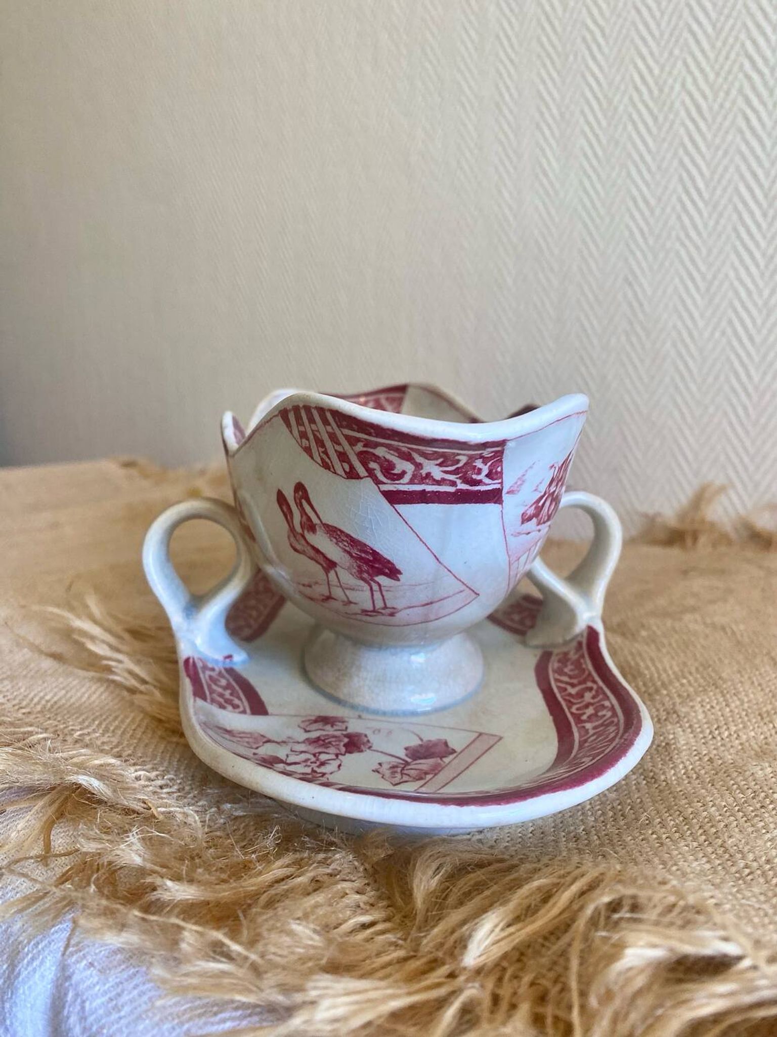 Antique sauce boat Jules Vieillard Bordeaux 19th century