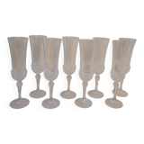 Set of 8 cut crystal flutes from the 70s-80s.