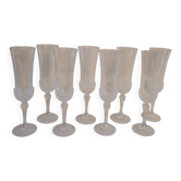 Set of 8 cut crystal flutes from the 70s-80s.