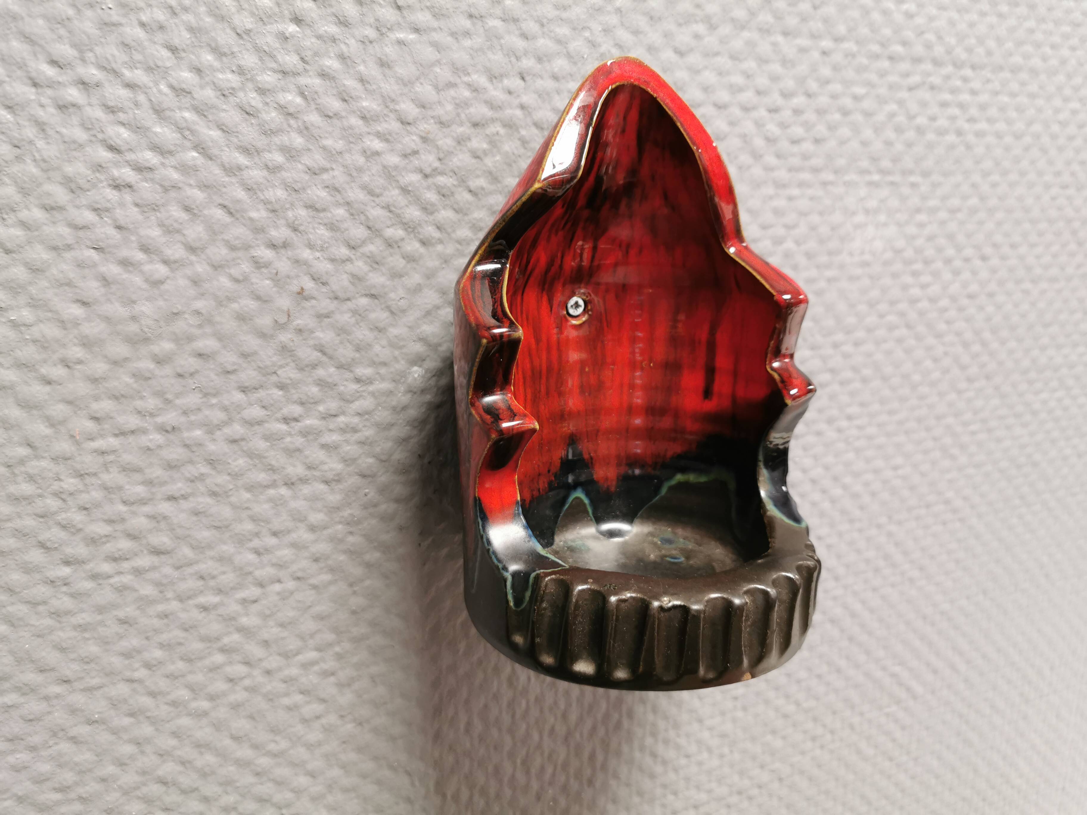 Wall-mounted candle holder for block candles. Ernst Faxe Denmark 1960s