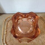 Vase 70s pink chiseled glass