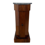 Biedermeier Drum Cabinet in Walnut Veneer & Marble, France, 1830s