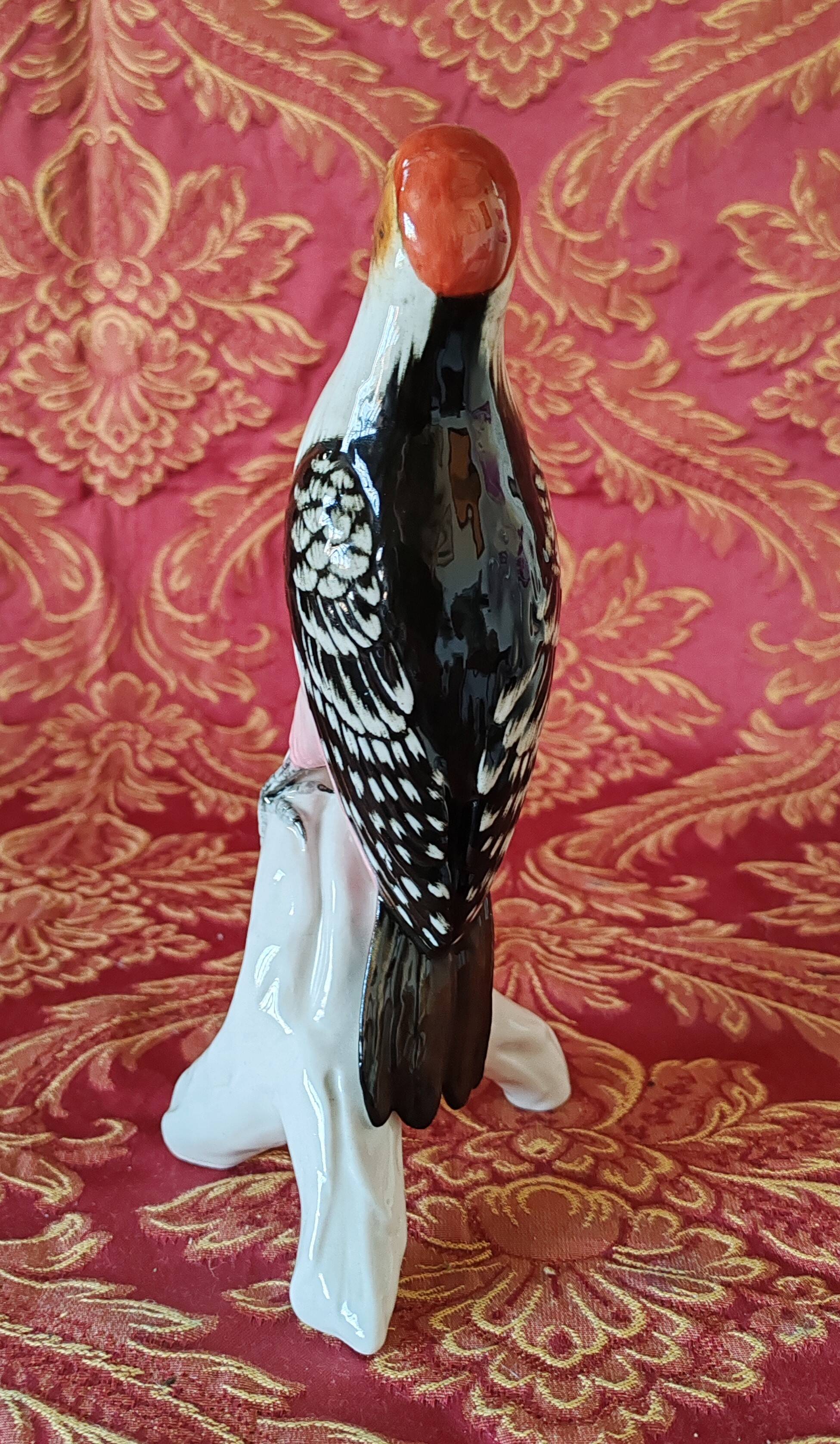 Porcelain woodpecker bird by Karl Ens...Germany....